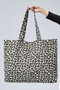 Zoozie Bags Bolso Tote de Lona Crema y Leopardo